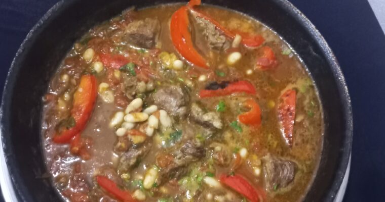 Beef with Peppers and Cannellini beans