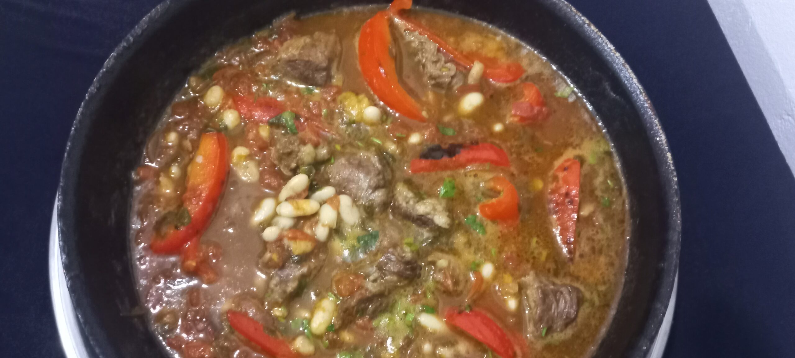 Beef with Peppers and Cannellini beans